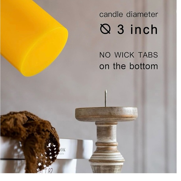 Mozeal Yellow Unscented Dripless Smokeless Candle Set - Picture 2 of 5